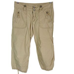 Vintage Y2K Low Rise American Eagle Capri Cargo Knee Length Shorts 6 Boho Grunge